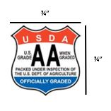 USDA Grade AA shield with 3/4" measurements 