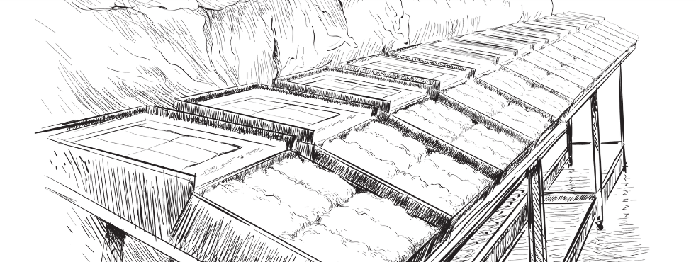 Sketch of bales of cotton