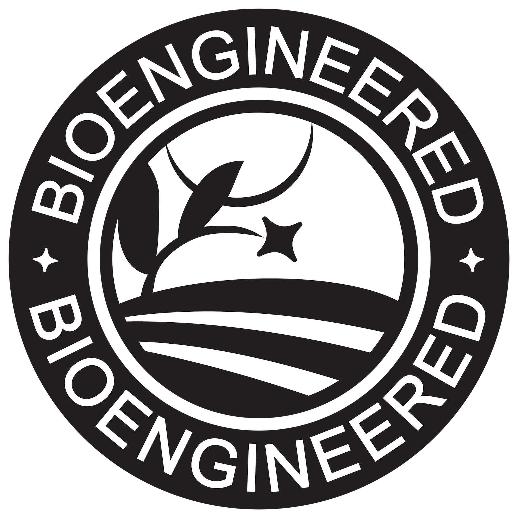 Bioengineered B/W symbol