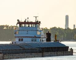 barge on a river